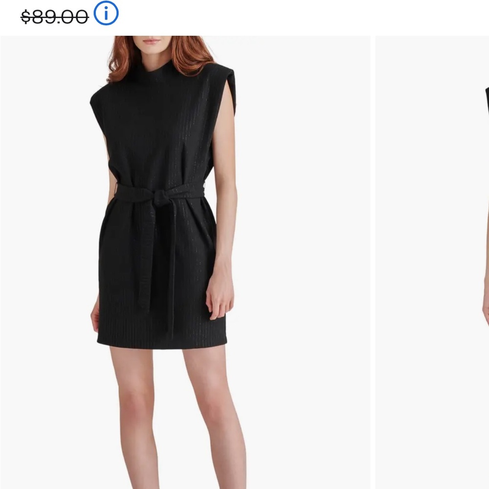 Steve Madden Black Belted Mini Dress
